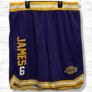 LA Lakers Lebron James Men’s Purple & Gold Athletic Shorts Size XL